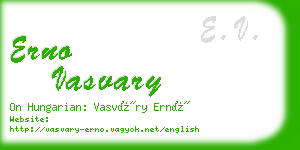 erno vasvary business card
